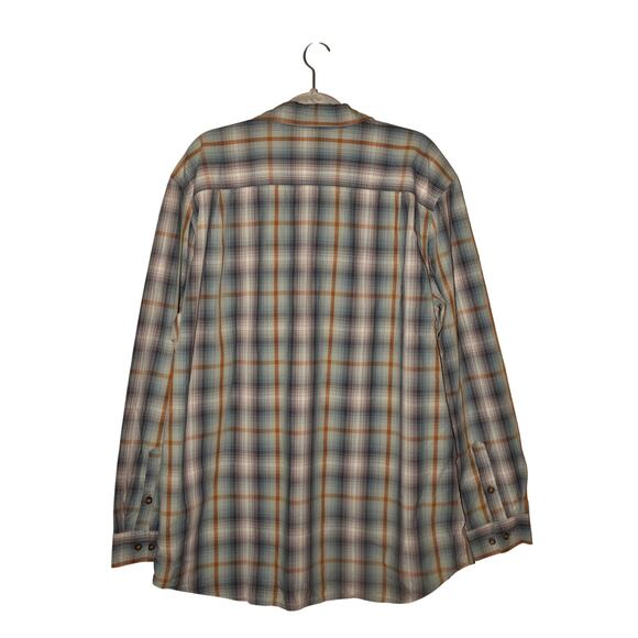 CARHARTT $60 Relaxed Fit Plaid Button Down Long Sleeve Work Shirt Blue Men's XL - Picture 2 of 4